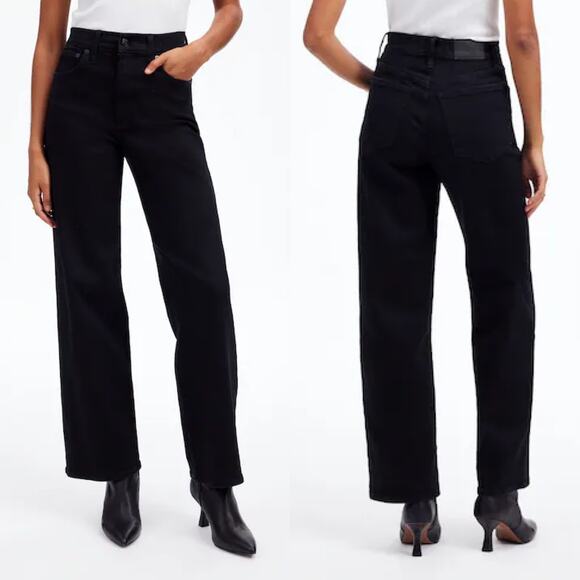 Madewell Denim - Madewell The Perfect Vintage Wide-Leg Jeans size 30 Black Rinse
